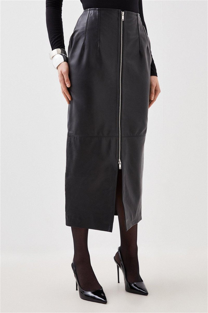 Faux Leather Pencil Maxi Skirt
