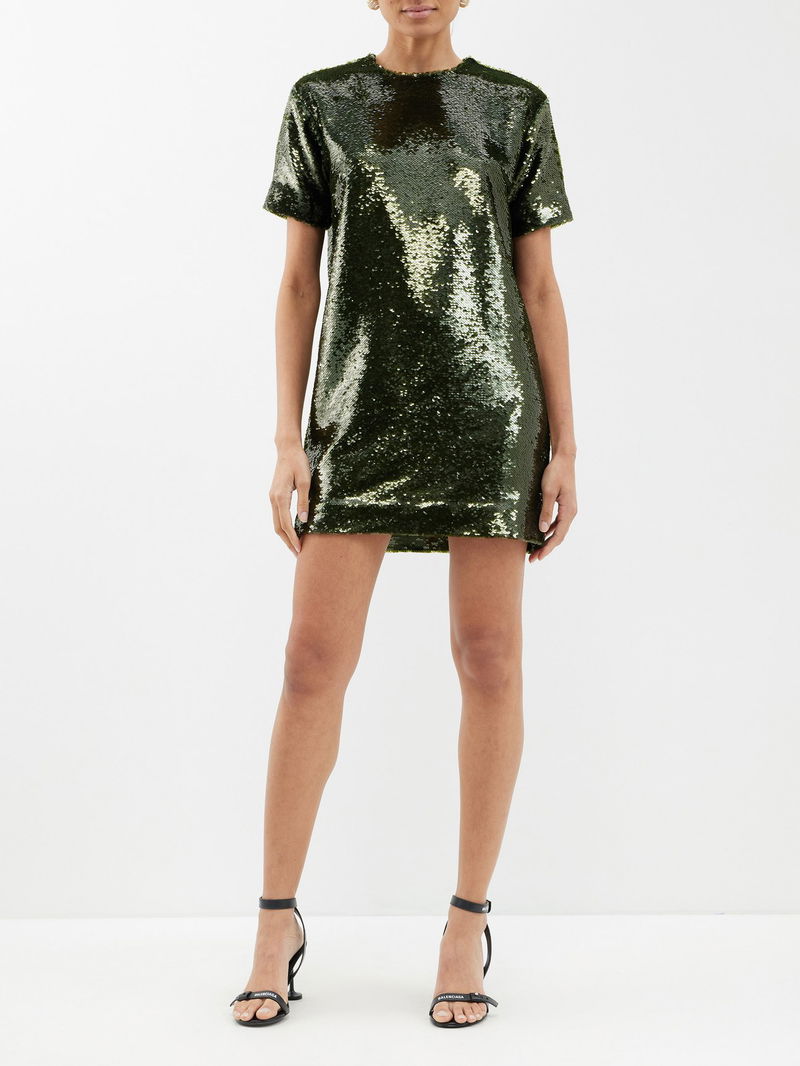 green emerald velvet dress Sequin Dress main image 0