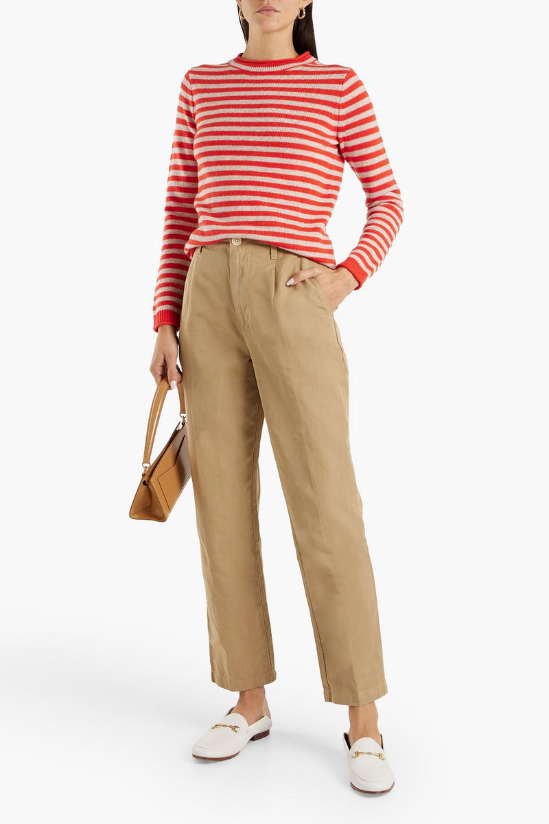 Linen Blend Straight Leg Pants