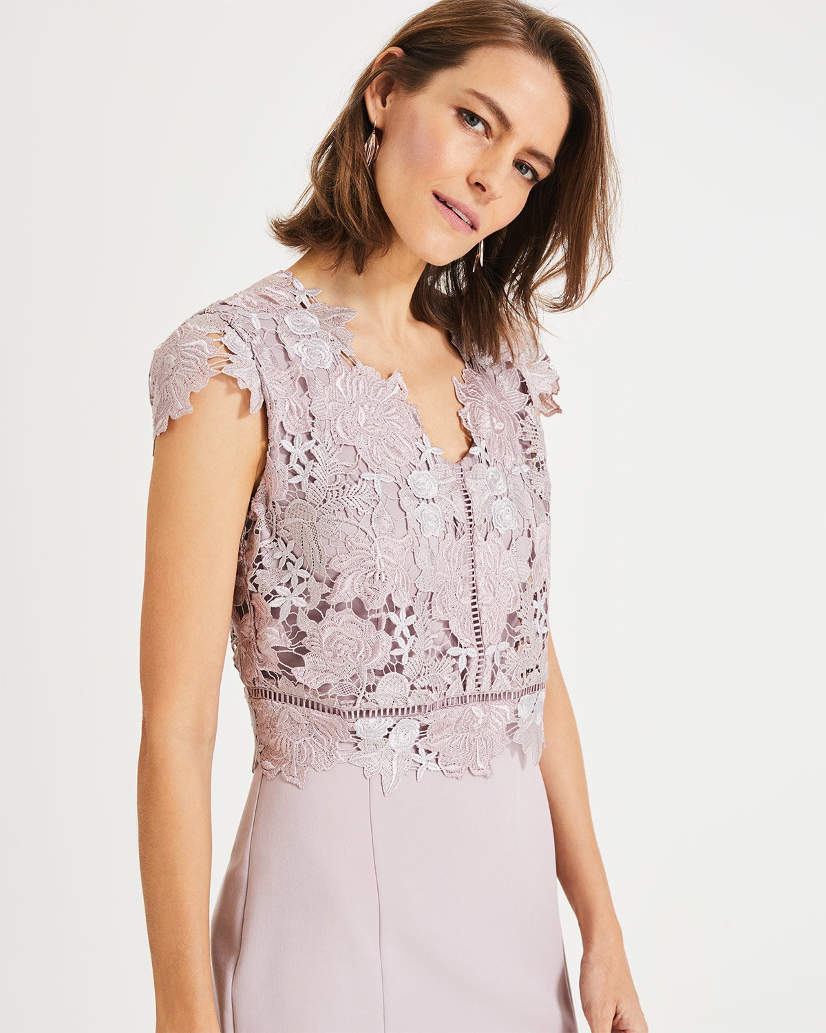 knee length dresses for ladies Brandie Lace Bodice Chiffon Dress  All Good Things