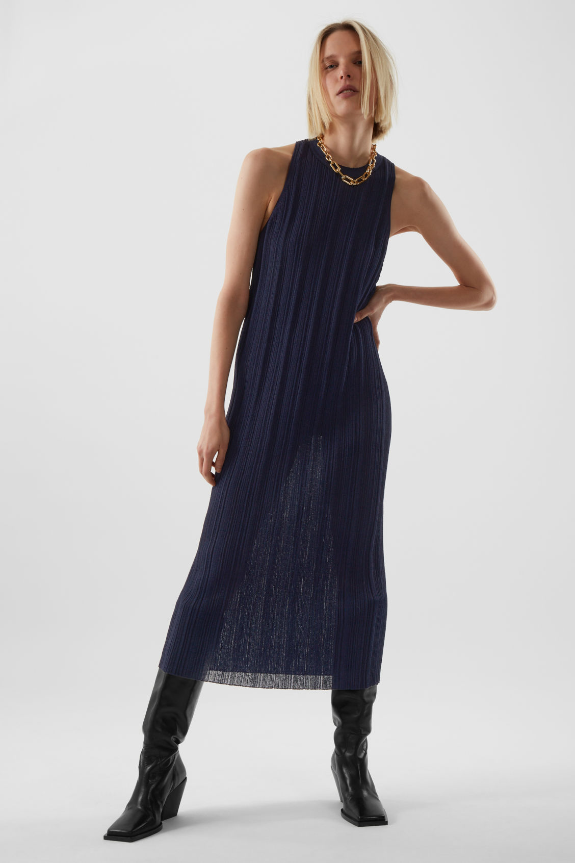 COS Slim-Fit Pleated Midi Dress | endource