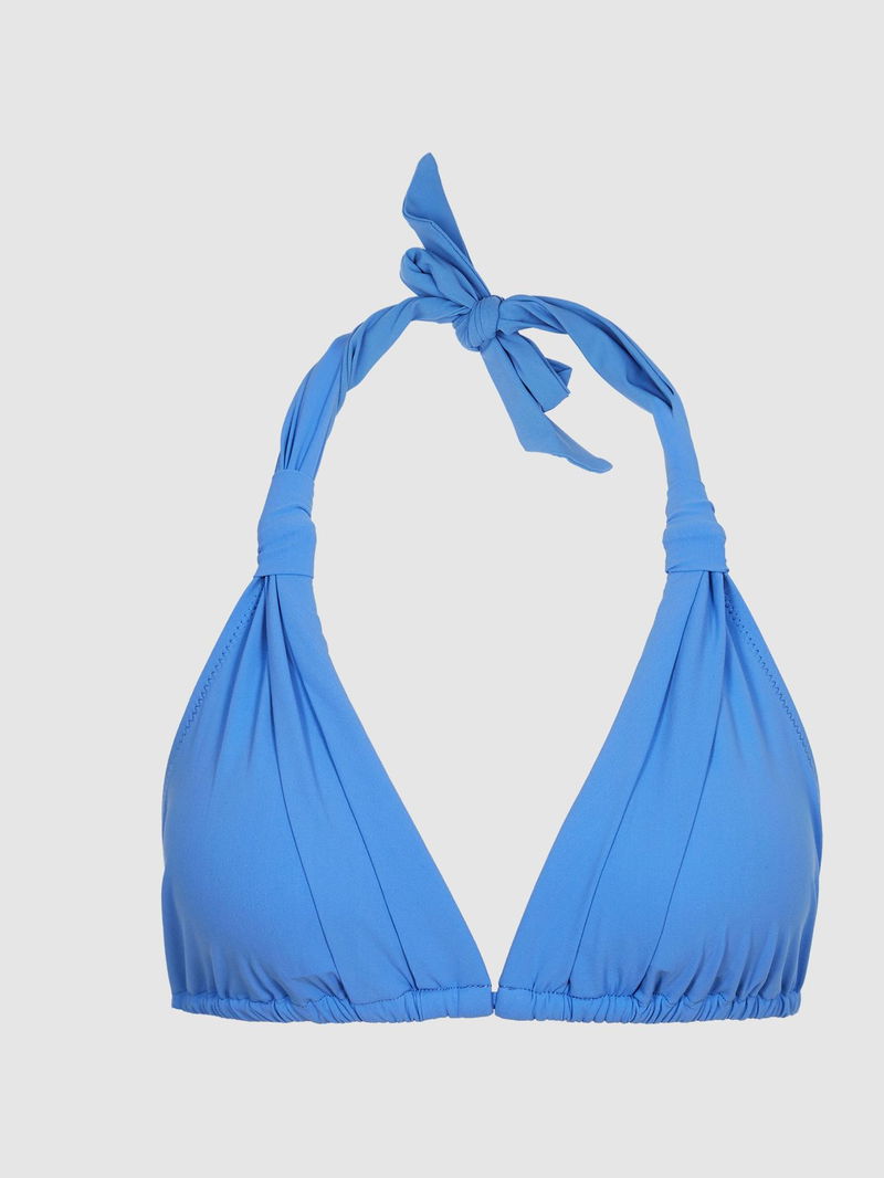 REISS Annabella Knot Detail Triangle Bikini Top in Cornflower Blue ...