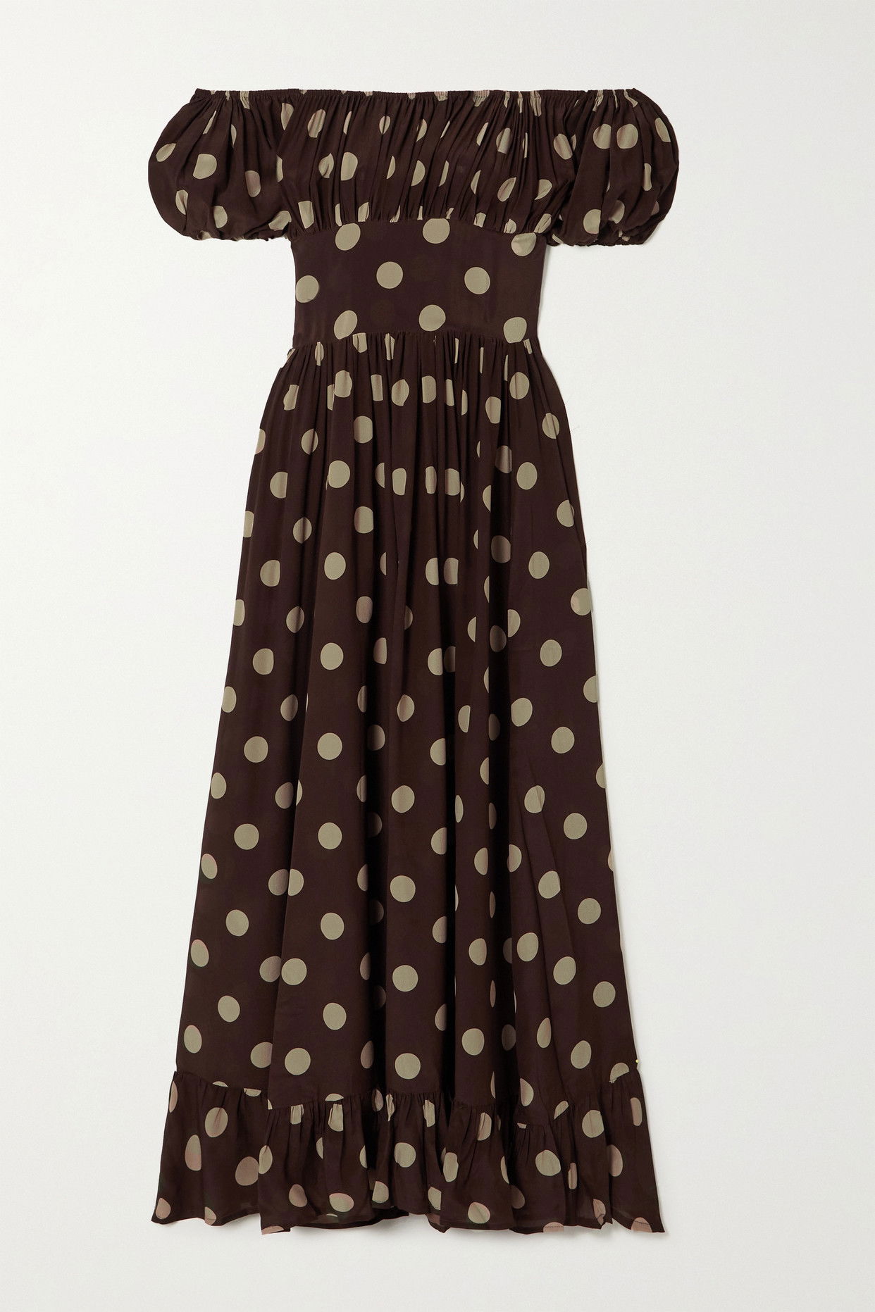 princess polly baby blue dress Women's Dark brown/polka dot Draped Mesh Dress main image 1