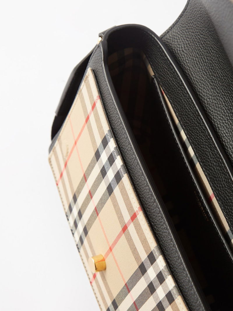 BURBERRY Note Medium Canvas And Leather Shoulder Bag endource