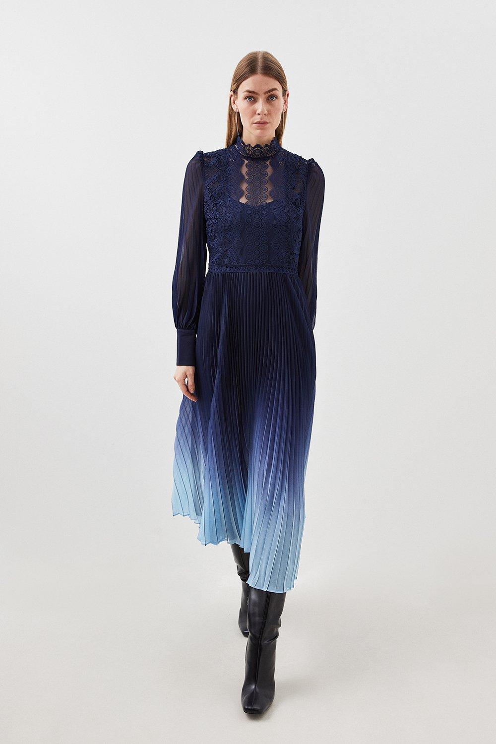 chinese dress ladies NATURE GUIPURE MIDI DRESS – Karlee main image 1
