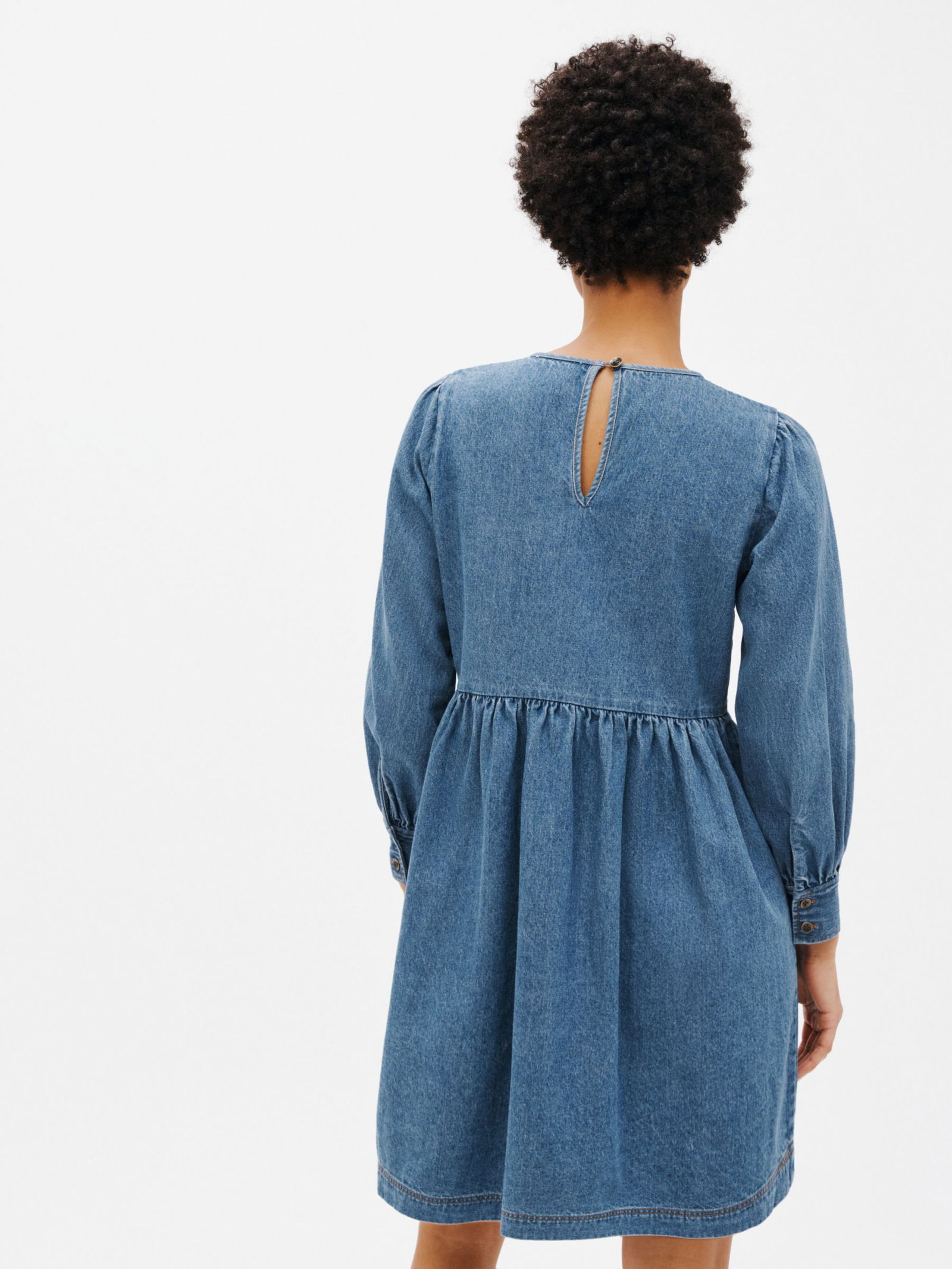 JOHN LEWIS ANYDAY Denim Smock Long Sleeve Dress | endource