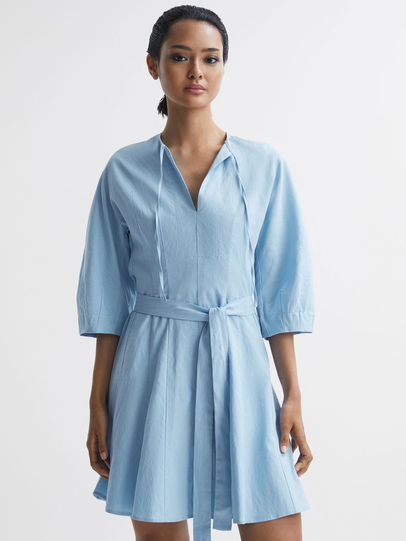 REISS Freida Relaxed Fit Self-Tie Mini Dress | endource