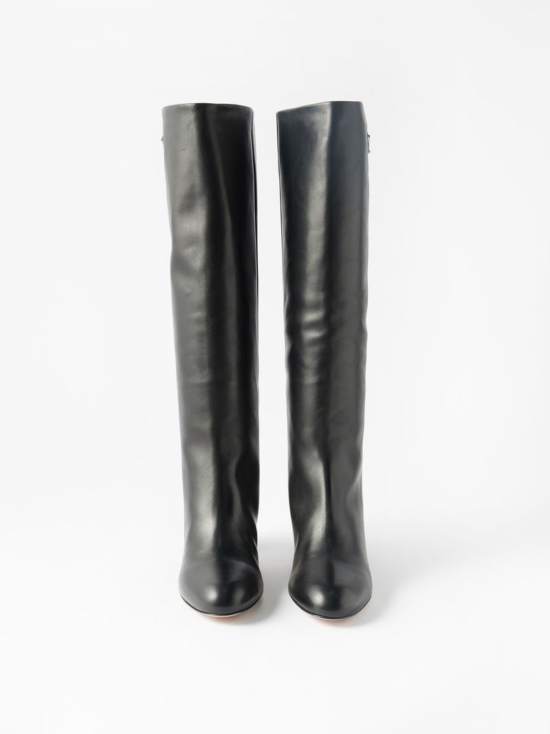 prada 65 leather knee boots