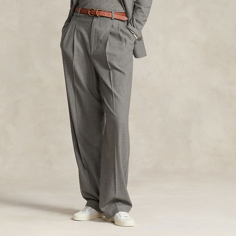 Straight-Leg Patchwork Checked Wool-Blend Trousers