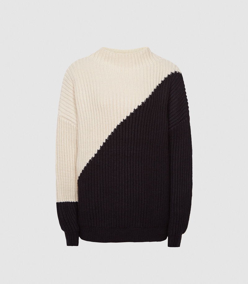 REISS Liz Colour Block Knitted Jumper endource