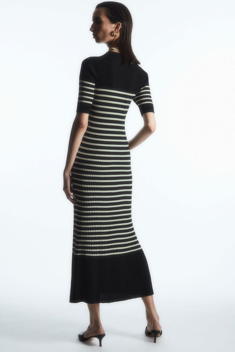 COS Striped Knitted Midi Dress | endource