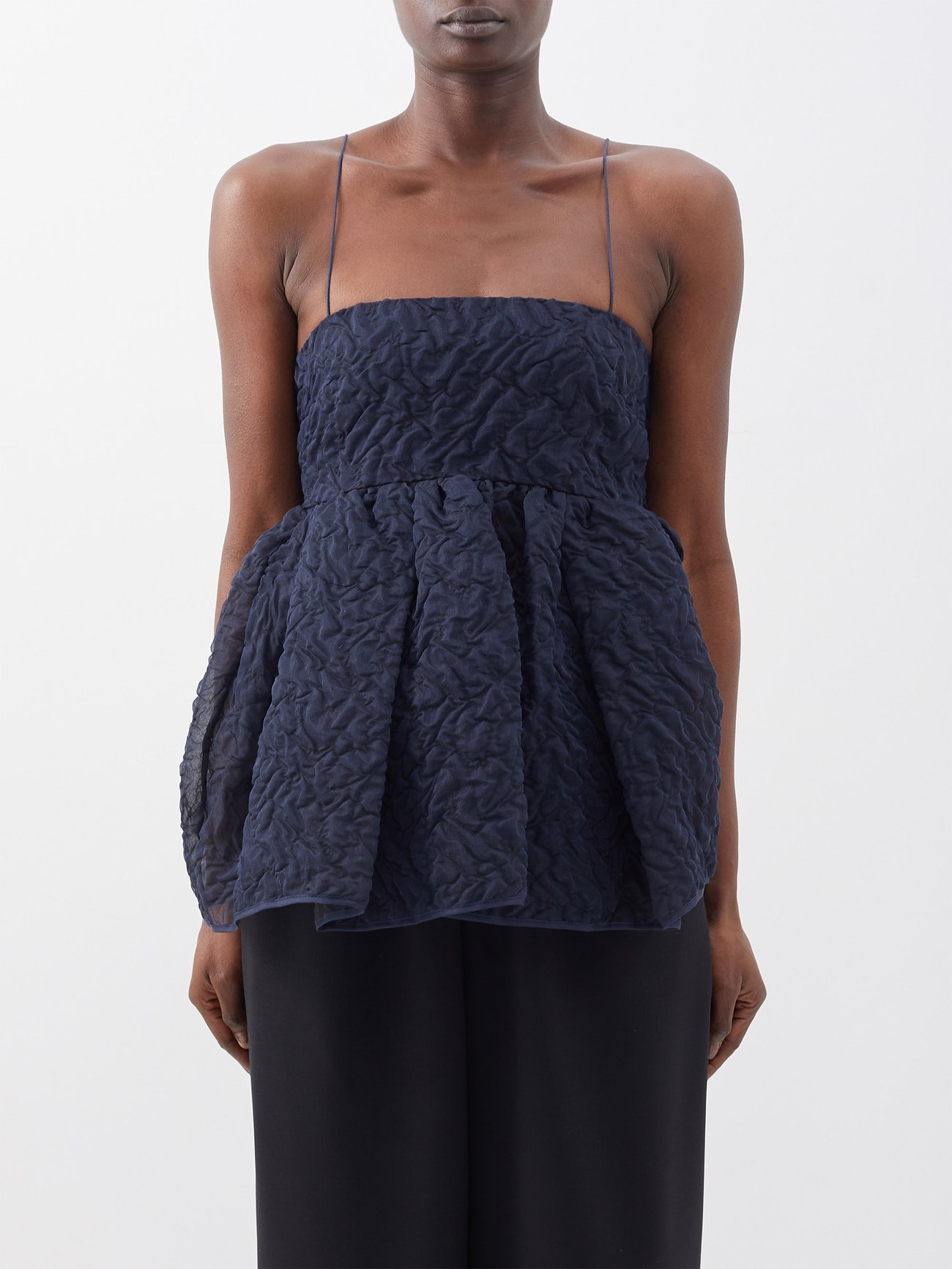 CECILIE BAHNSEN James Bow-Waist Cloqué Top | endource