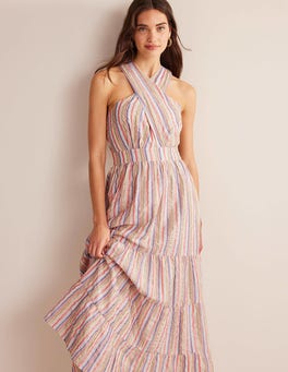 boden stripe maxi dress Metallic Multi Stripe Dress-Metallic Multi Stripe