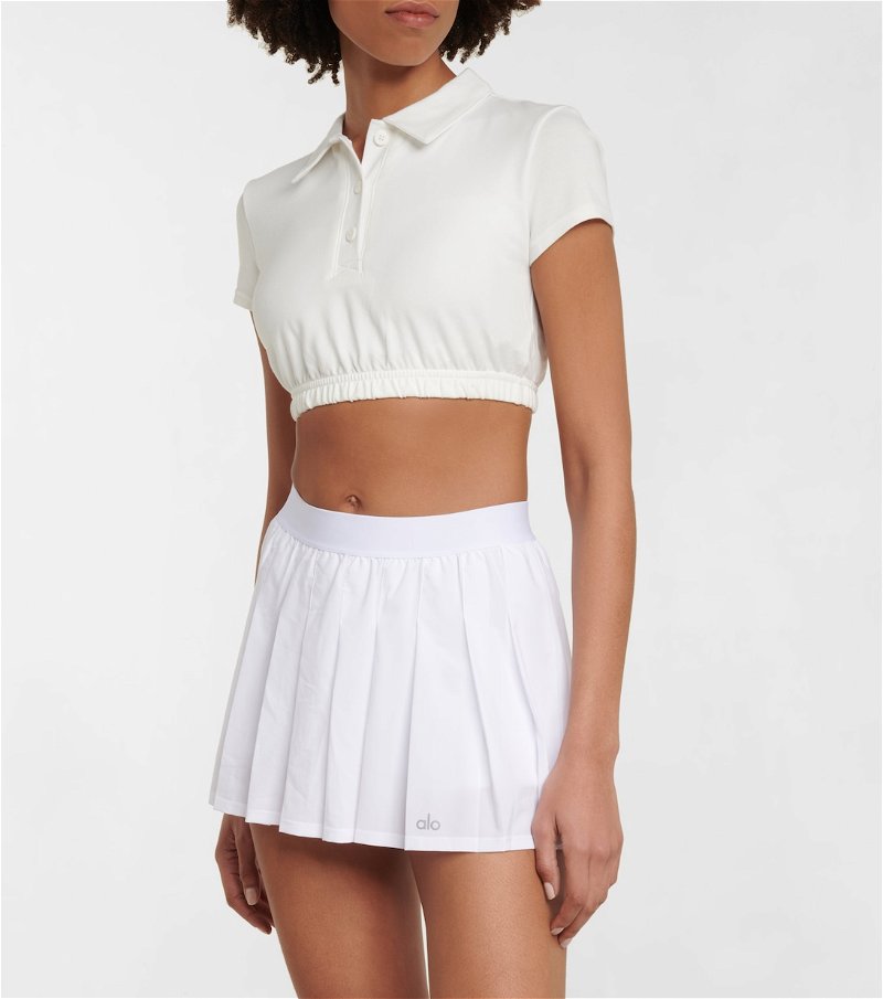 ALO YOGA Varsity Tennis Miniskirt in White