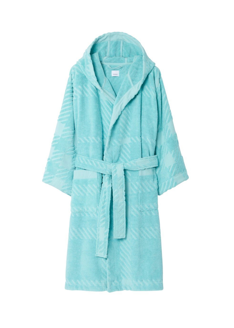 BURBERRY Check Cotton Jacquard Hooded Robe | Endource