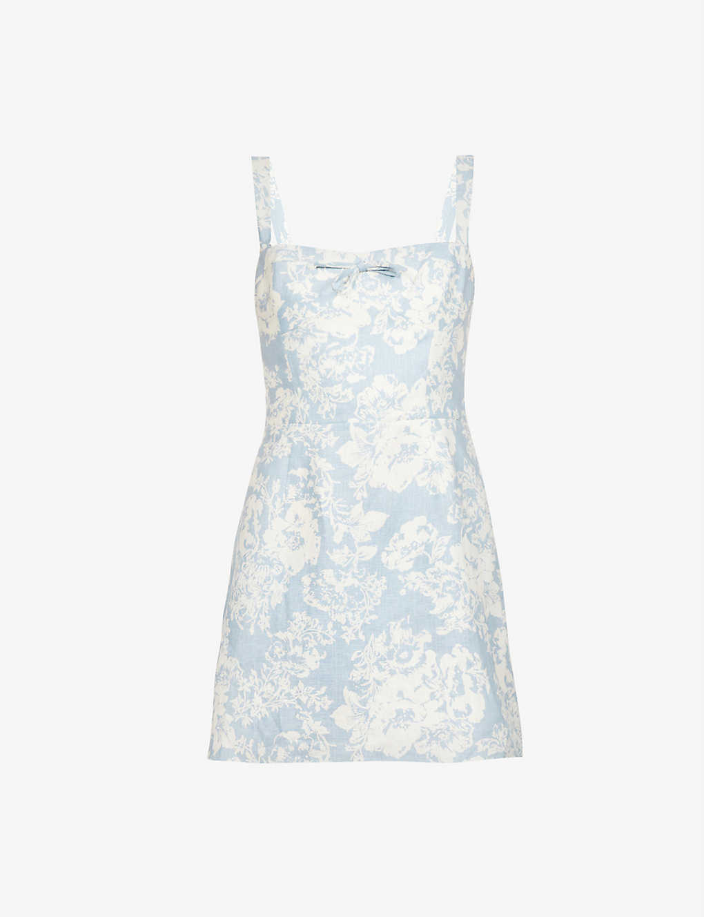 REFORMATION Brie Floral-Print Linen Mini Dress | endource