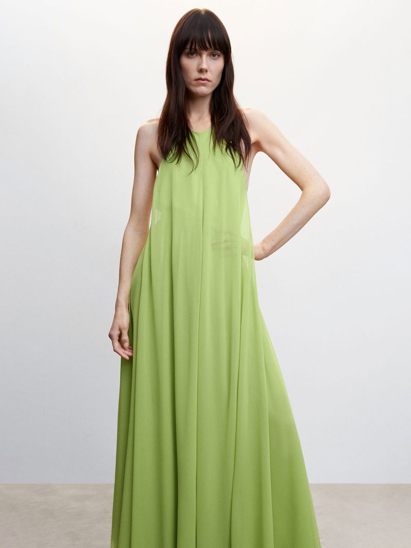 MANGO Open Back Maxi Dress | endource