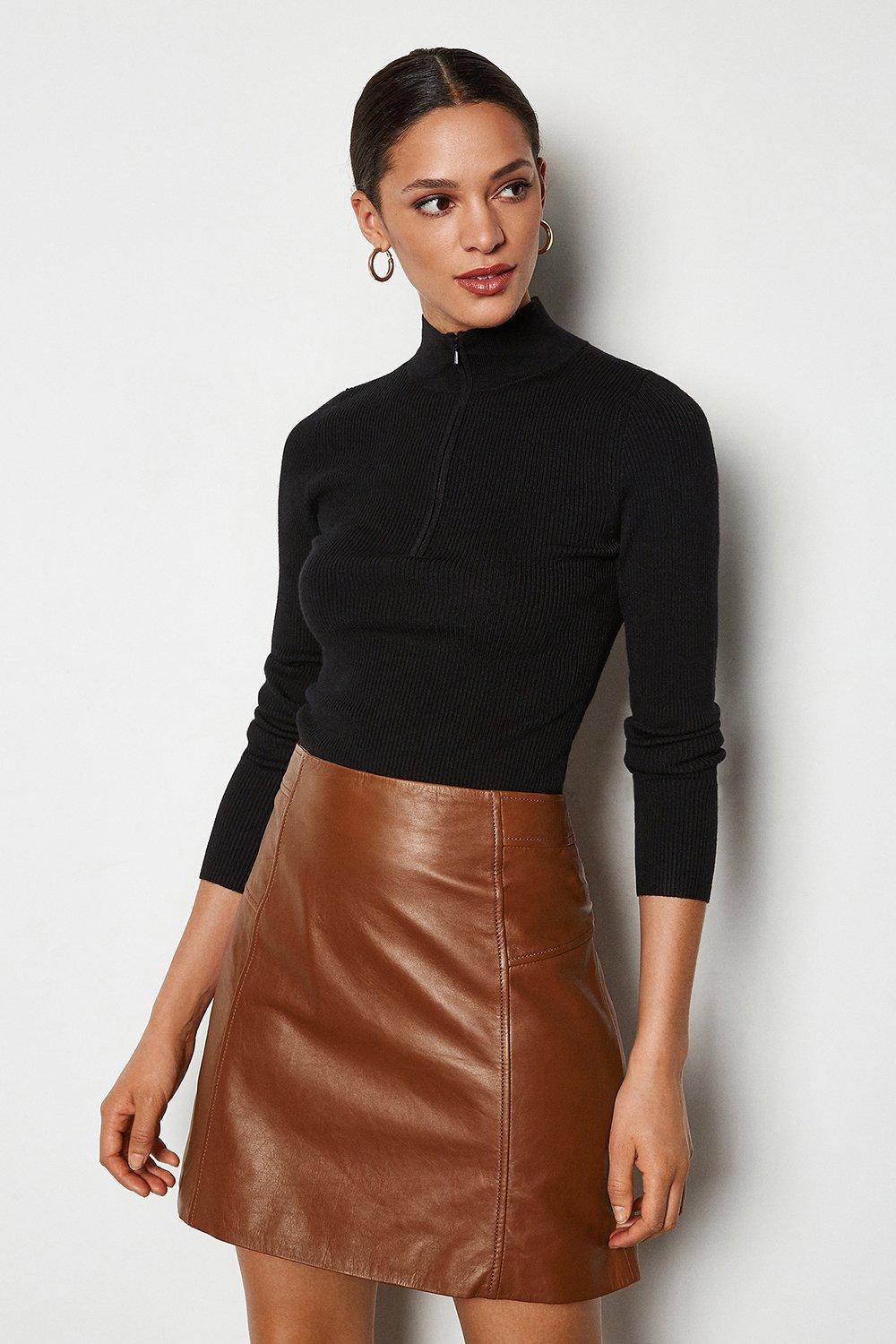 KAREN MILLEN Leather Mini Skirt endource