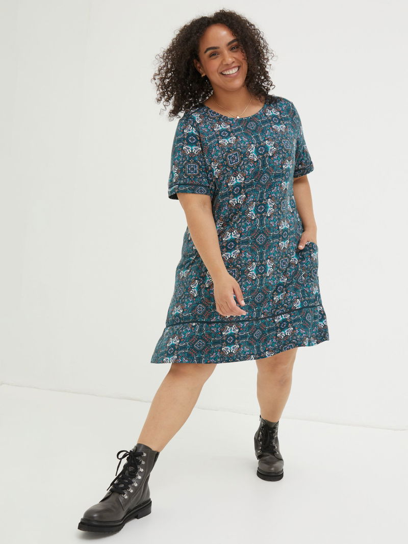 FATFACE Simone Mirrored Floral Jersey Dress | endource FATFACE Simone Mirrored Floral Jersey Dress | endource