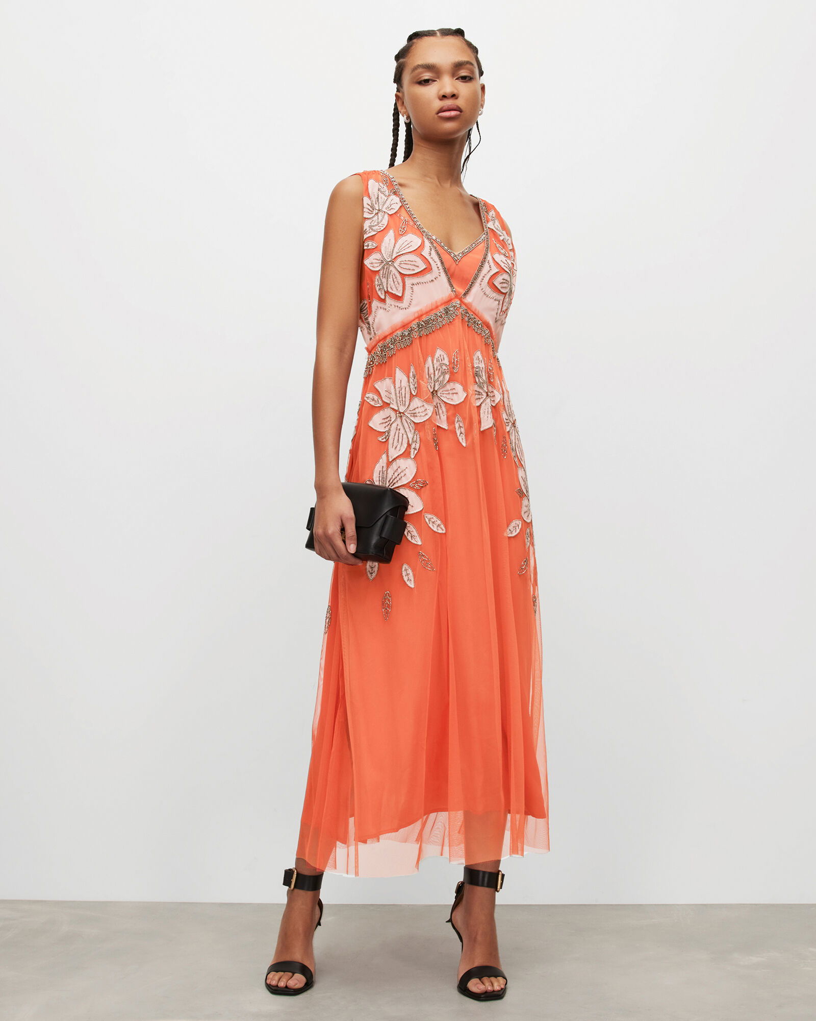 all saints orange dress ALL SAINTS ALEXIA MARIANA Orange And White Tie-dye WOMEN'S SIZE 10 NWT!