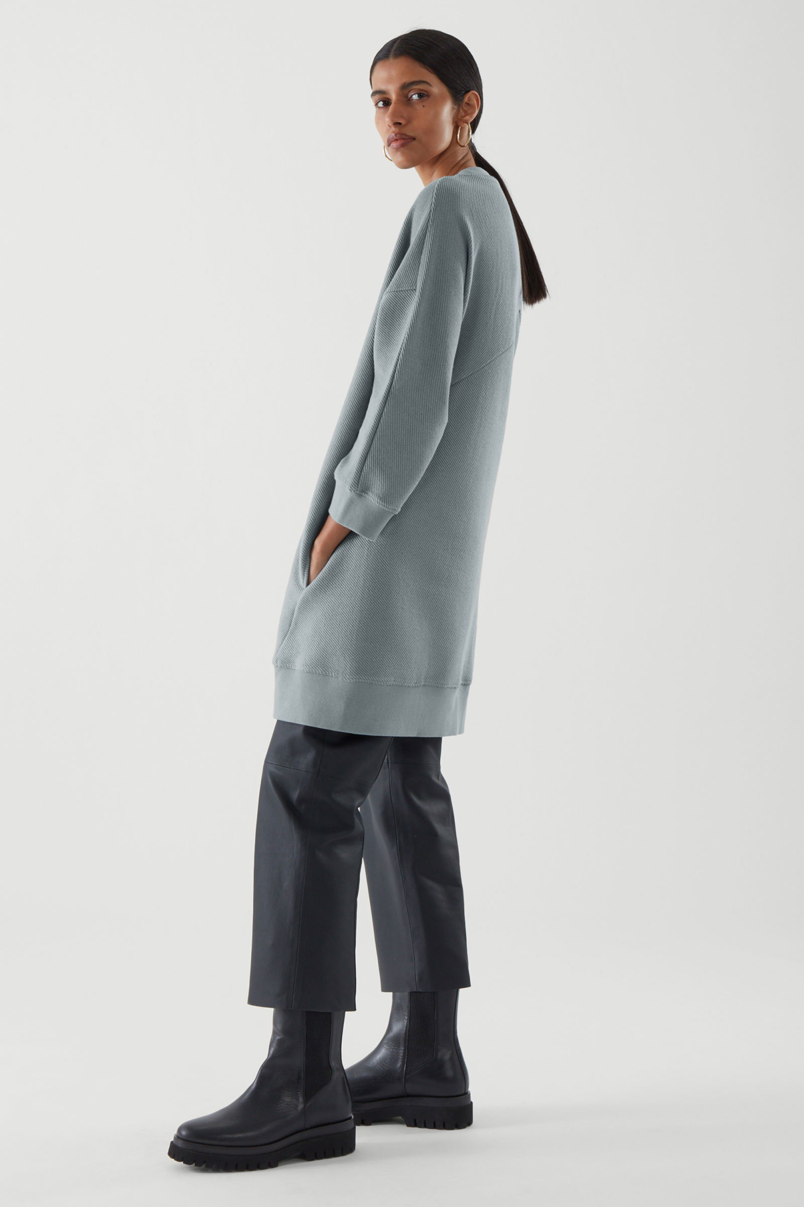 cos oversized sweatshirt dress COS Organic Cotton Oversized Sweatshirt Dress