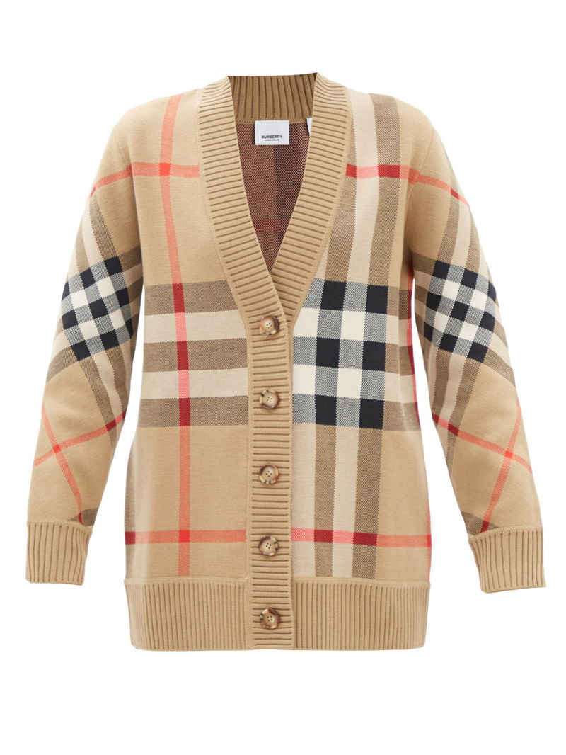 BURBERRY Caragh Checked Knitted Cardigan endource