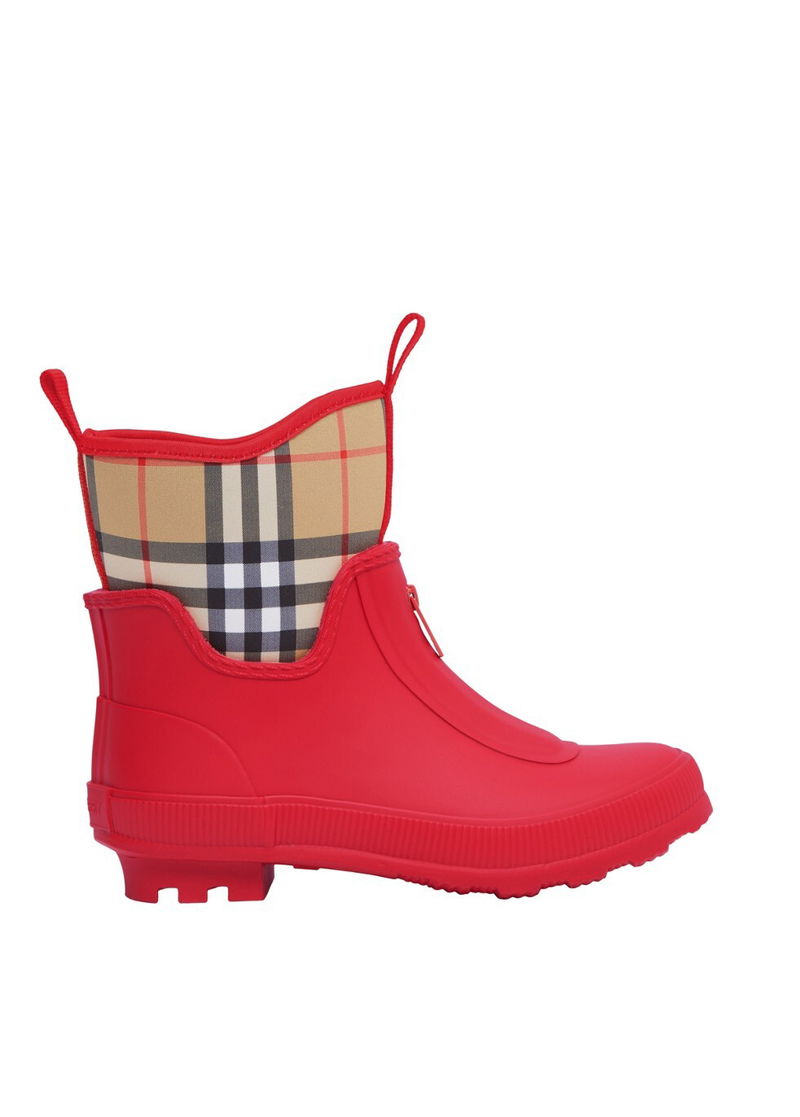 BURBERRY Vintage Check Neoprene And Rubber Rain Boots endource