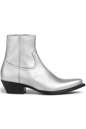 saint laurent metallic boots