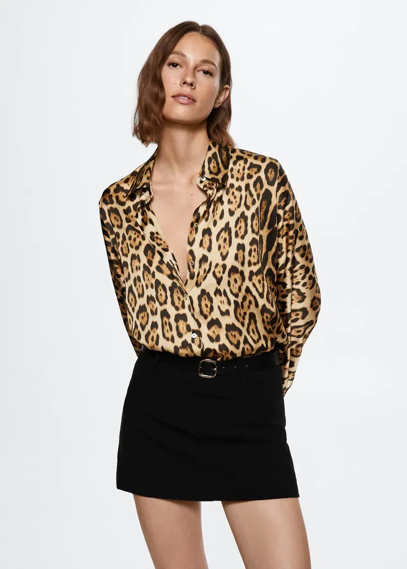 mango animal print shirt