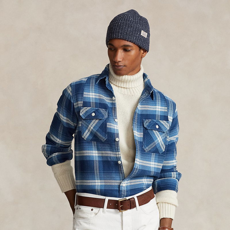 POLO RALPH LAUREN Plaid Flannel Workshirt in Blue Endource