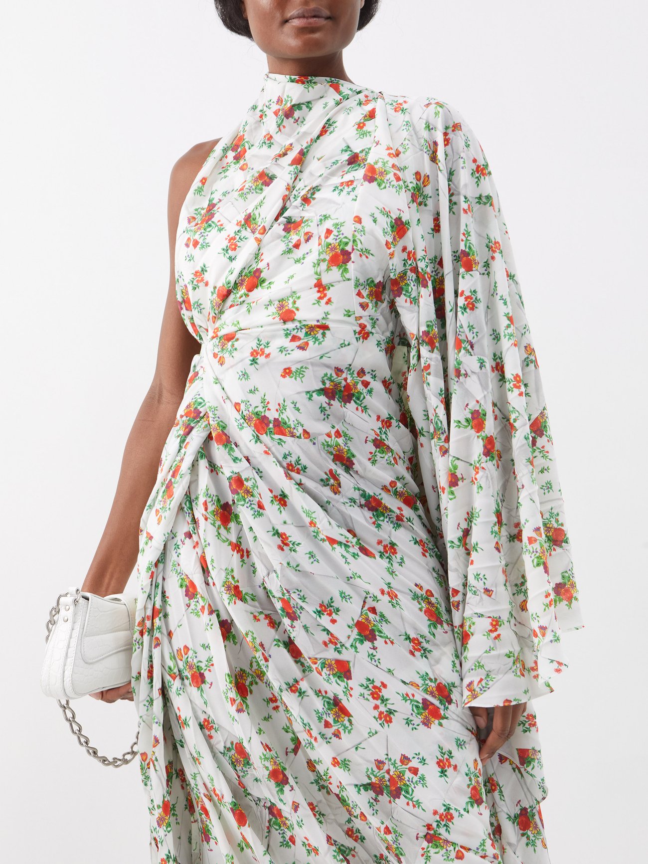 balenciaga floral backless dress Balenciaga Runway Floral Print Gown Look #30, Fall 2016 – Basha Gold main image 1