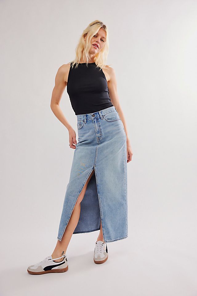 Midi Skirt Levis Skirt Us Levi's High Rise A-line Decon Skirt