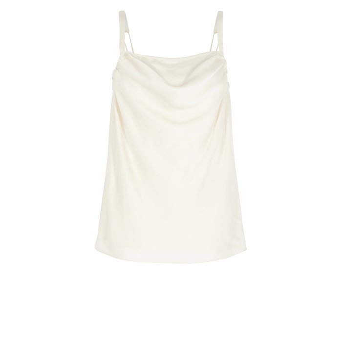 100% silk camisoles with square, racer and scoop neckline