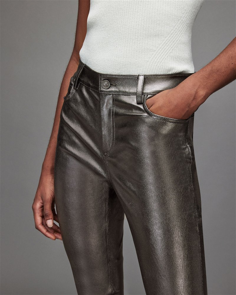 OW Gift Leather Trousers in Metallic – shopatanna