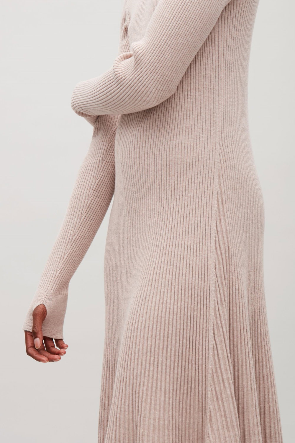 cos ribbed dress MLANGE RIBBED MIDI DRESS