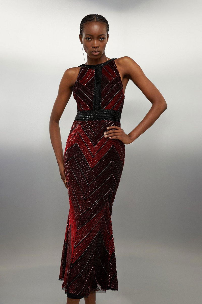 buy beaded dress BABEYOND Starburst Beaded Dress, Evening Gowns, Olive Mist / Pale Champagne, 8