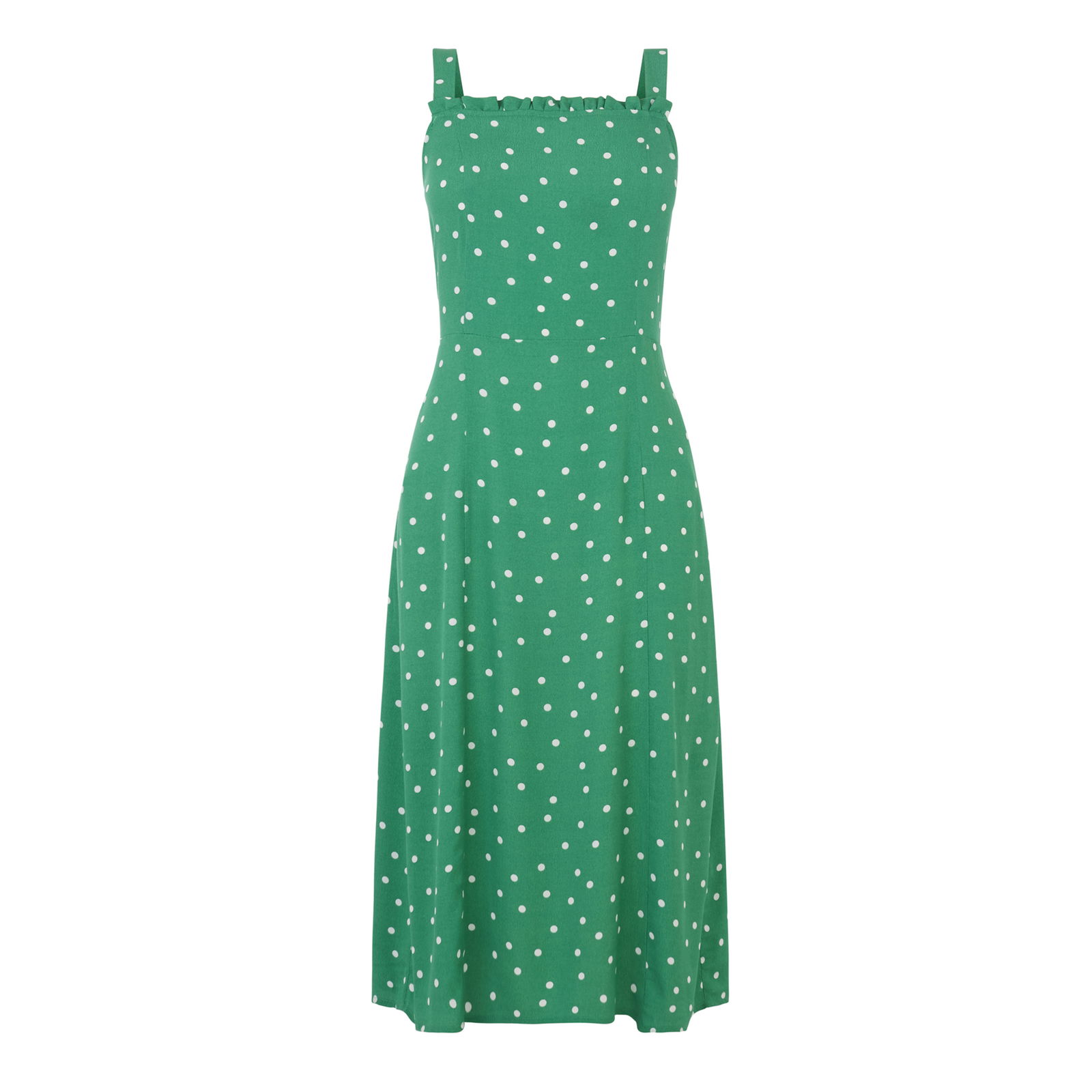 slim fit dress slacks Green Polka Dot Strappy Tailored Dress