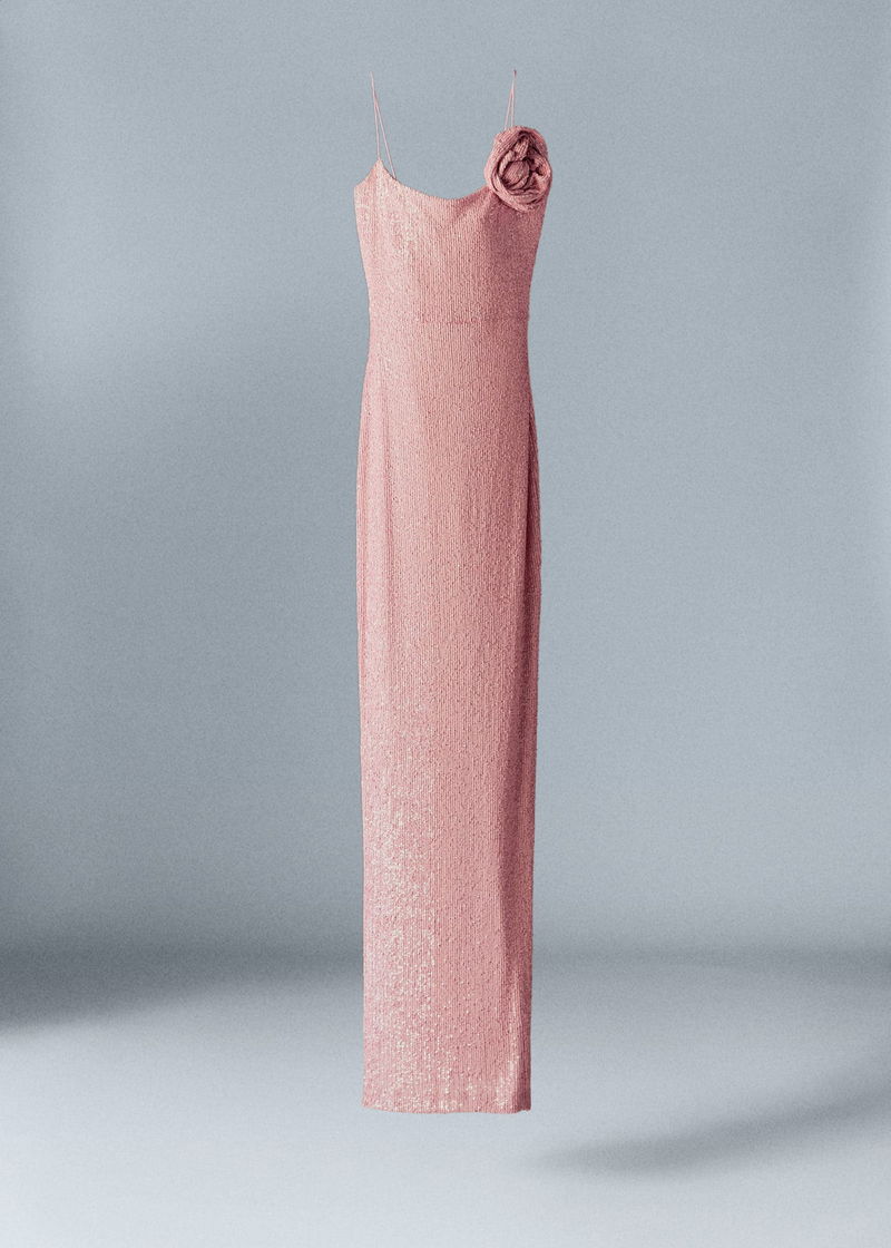 a line basque waist wedding dress Basque Waist Wedding Dress with Beaded Floral Details main image 0