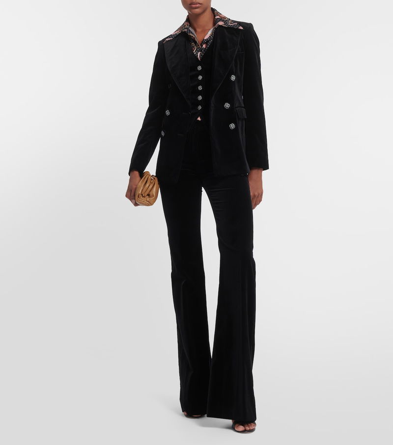 ETRO high-waisted Velvet Trousers - Farfetch