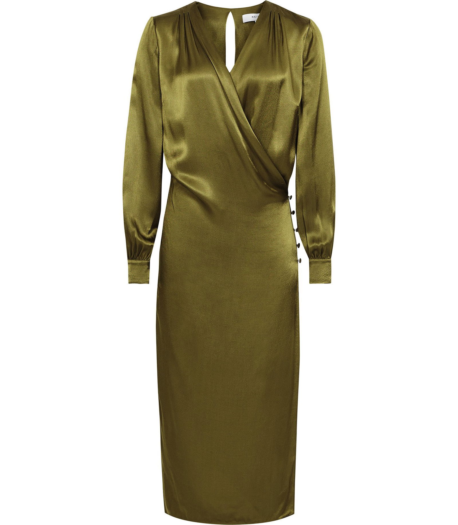 REISS Renae Satin Wrap Dress | endource