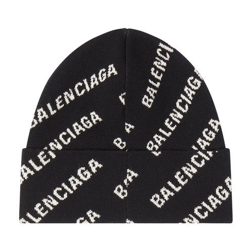 Allover Logo Beanie in Black