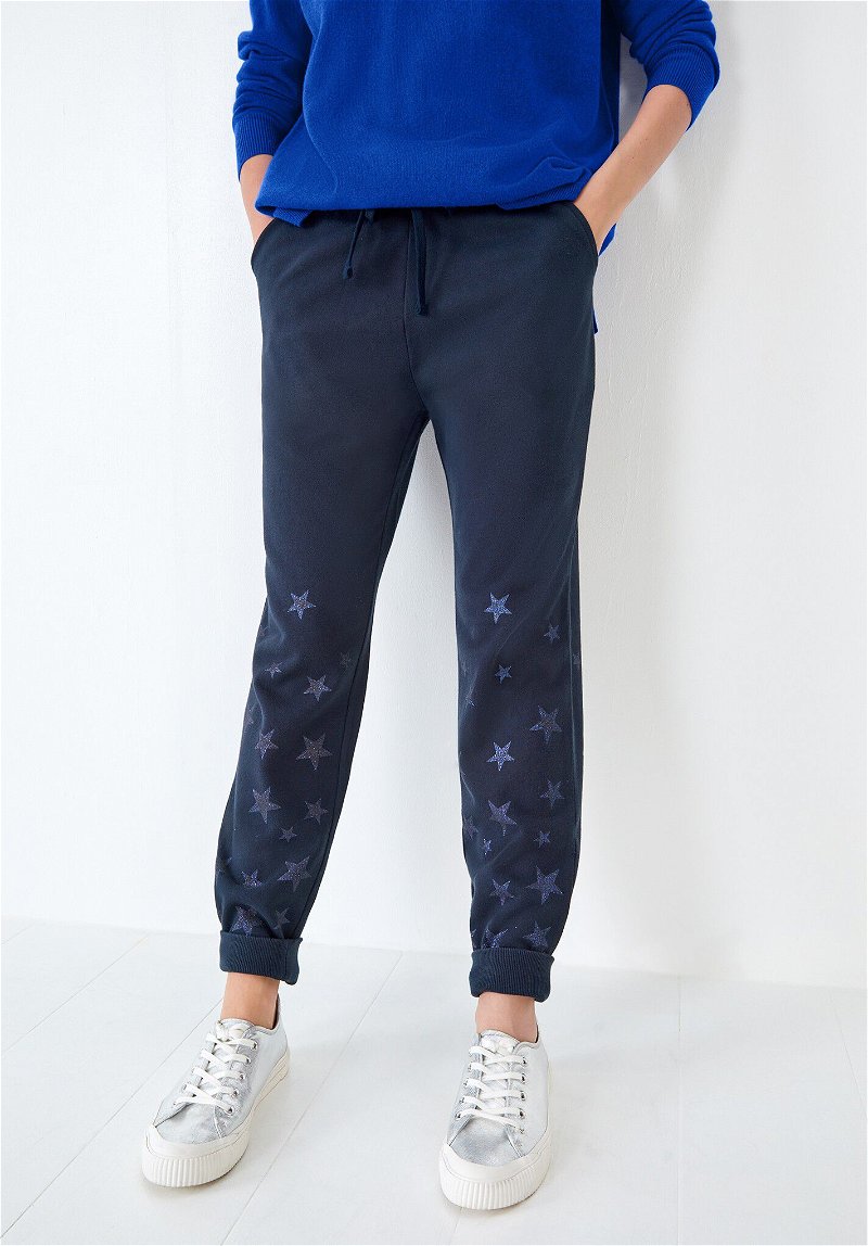 Pink joggers with glitter star on the front