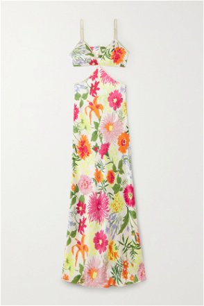 FAITHFULL THE BRAND La Piedra cutout floral-print linen maxi dress