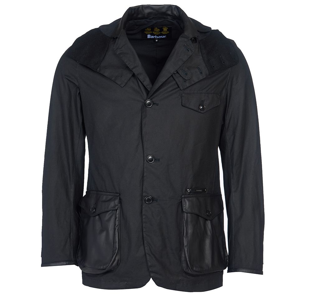 BARBOUR Gold Standard Supa-Commander Waxed Cotton Jacket in Black 