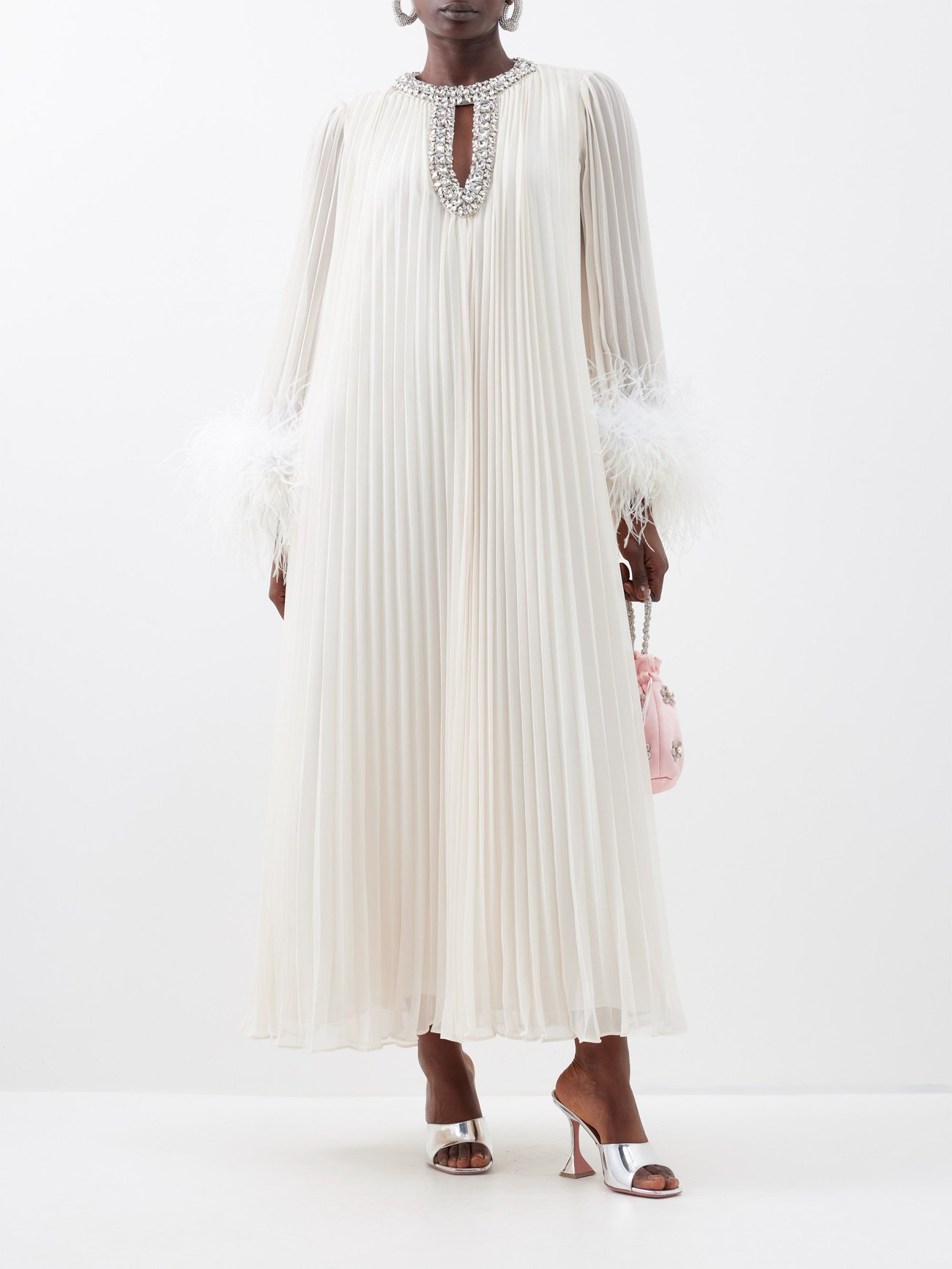 crystal pleated midi dress Luxe Crystal-Accent Pleated Midi Dress | Corset Evening Dress