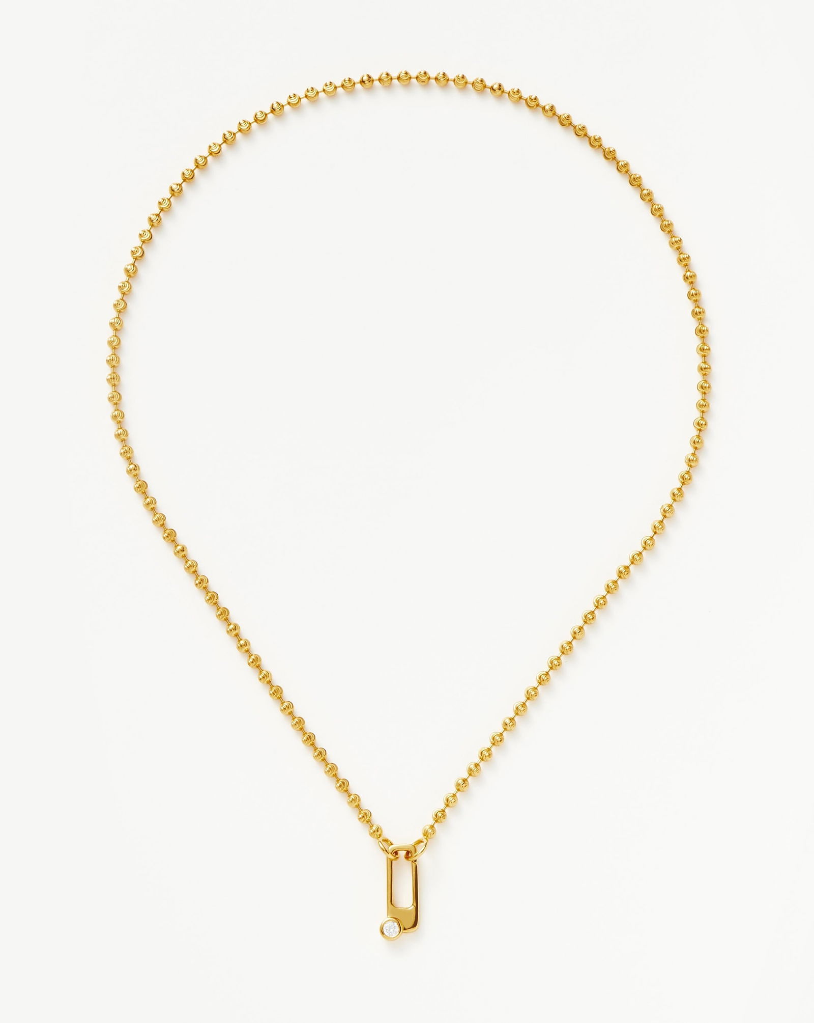 MISSOMA Articulated Beaded Paperclip Pendant Chain Necklace in 18ct