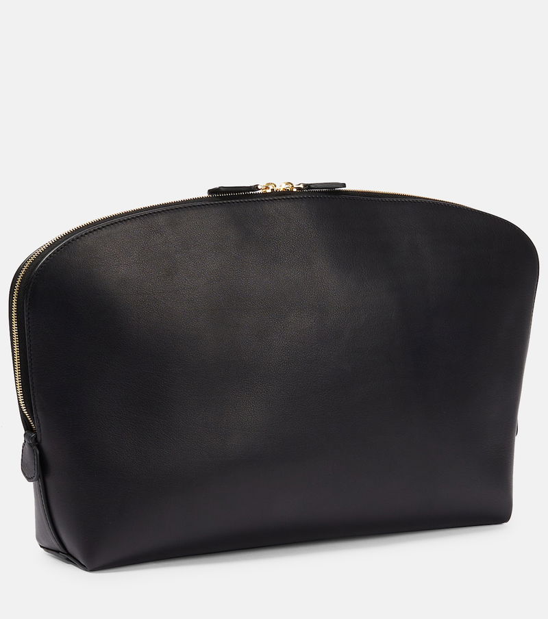 THE ROW Ellie Leather Clutch in Black endource