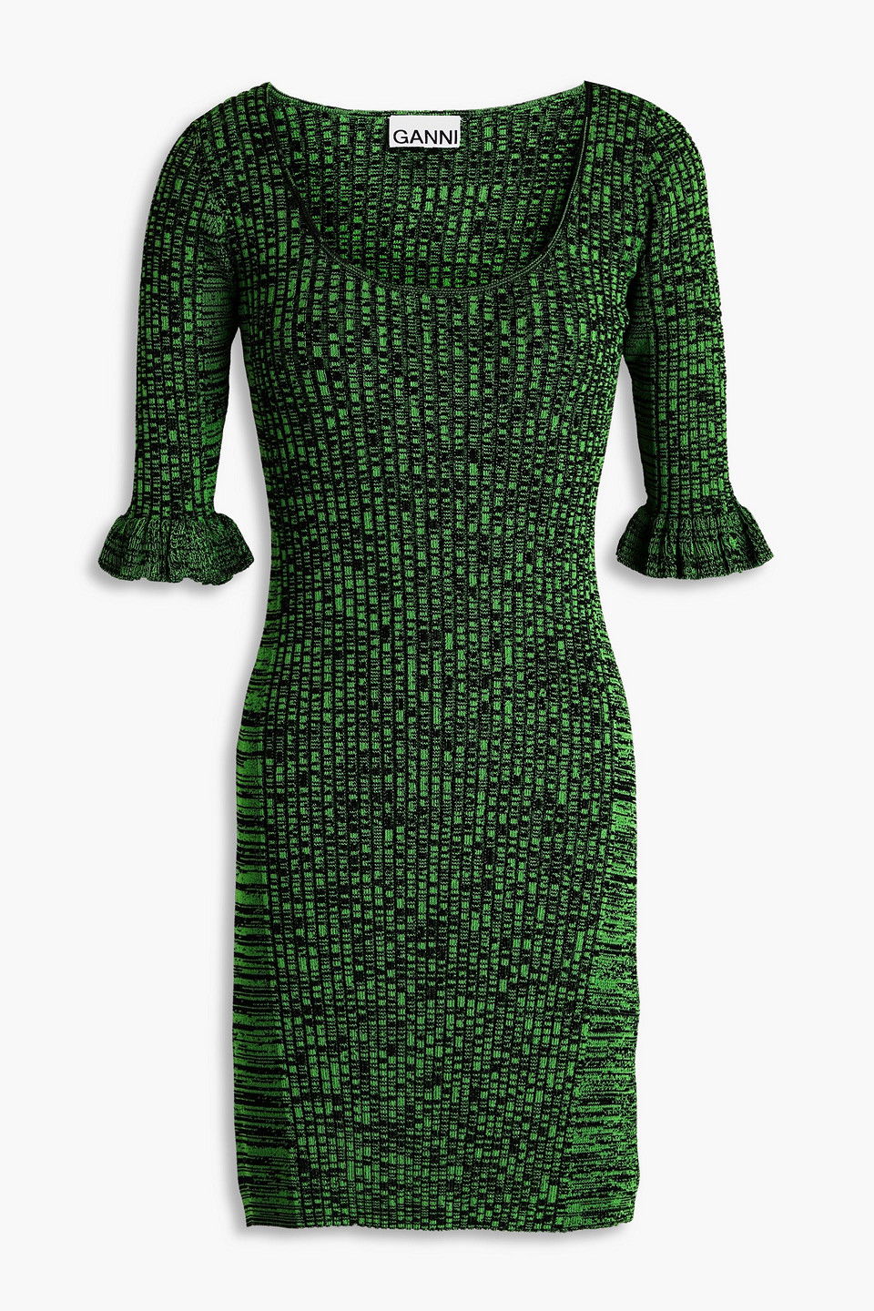 GANNI Marled Ribbed-Knit Mini Dress | endource GANNI Marled Ribbed-Knit Mini Dress | endource