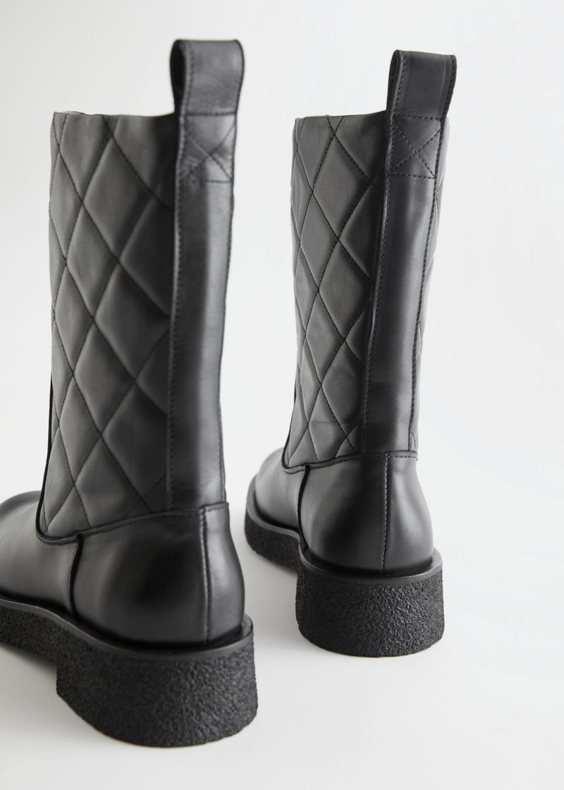 quilted leather boots