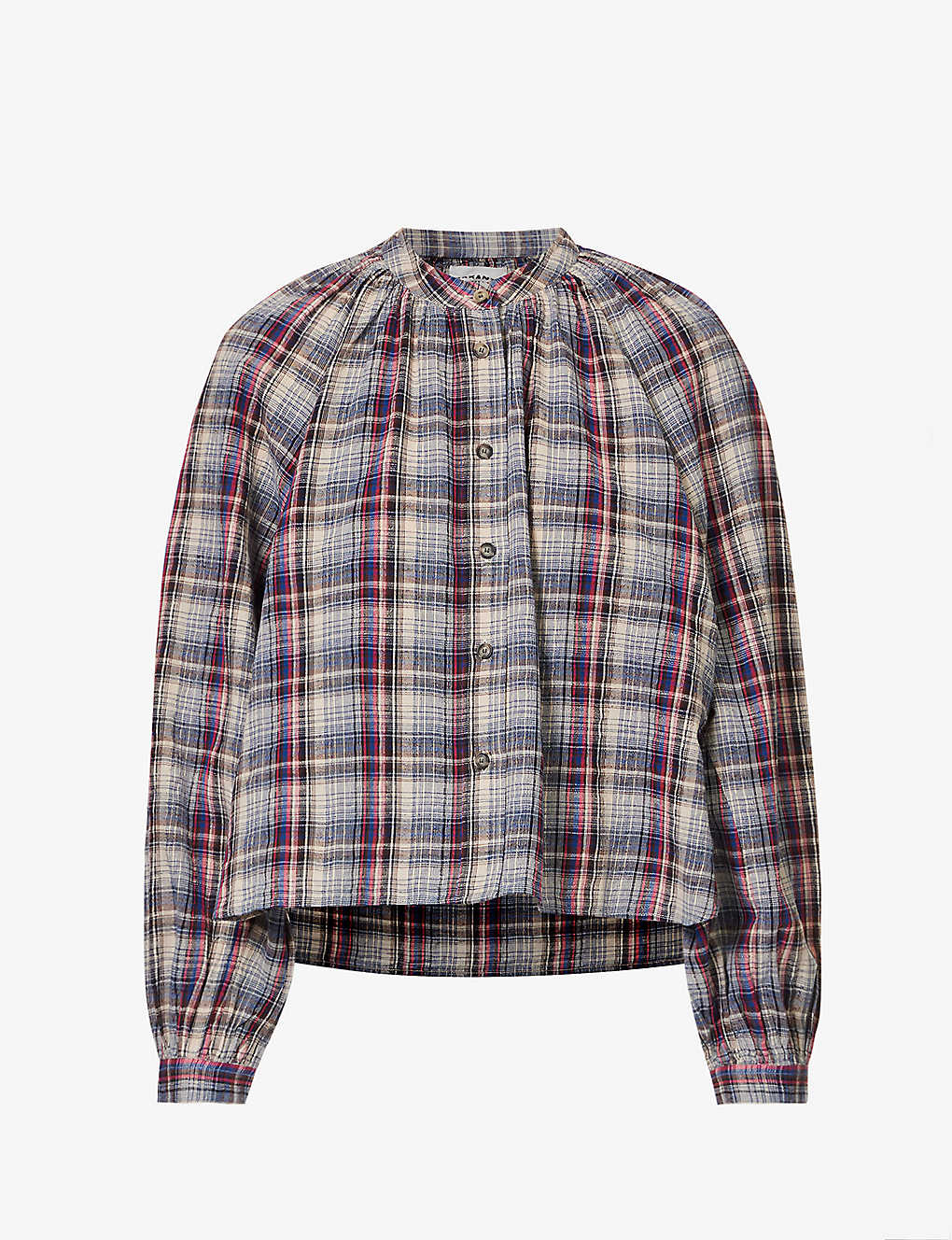 MARANT ÉTOILE Blandine Check-Pattern Cotton And Linen-Blend Shirt 